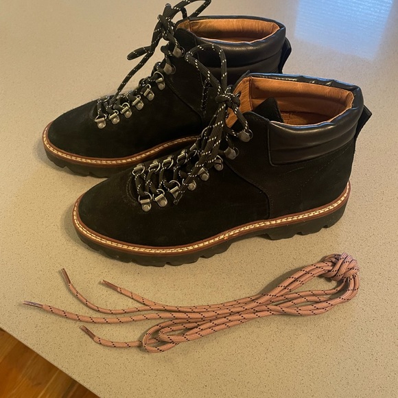 Madewell Enzo Black Suede Lugsole Boots - Picture 8 of 8